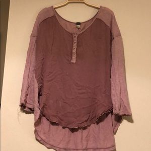 Free People Distressed Long Sleeve